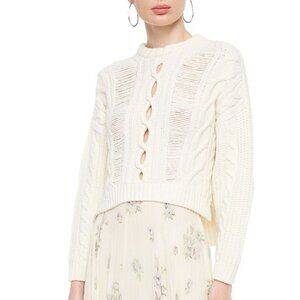 Maje Martina cable-knit wool-blend sweater